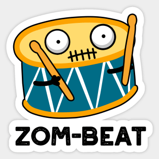 Zom-beat Cute Halloween Zombie Drum Pun Sticker